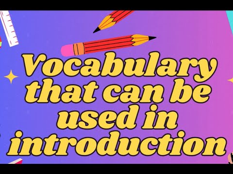 Vocabulary for Introduction