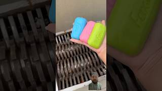 Crushing of soap 🧼 with shredder machine #soapcutting #shredder #satisfying #metalshredder #soap