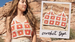 Crochet Summer Top Tutorial - Using Granny Squares
