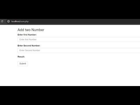 Add two numbers using input box in PHP  with bootstrap form | #phptutorial | PHP Adding Two Numbers