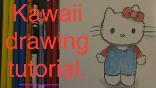 How to Draw my Hello Kitty version Step by Step - Easy & Cute Drawing tutorial for beginners.