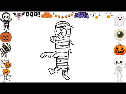 🎃 Halloween Drawing 💚 Frankenstein 🧟 Mummy 🧻 & Pumpkin 🎃 | Easy Art for Kids 👻