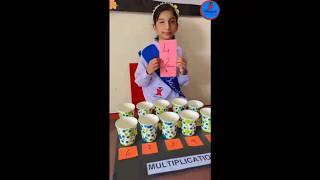 🌟 Fun hands-on multiplication with beads & cups 🎉👏 #LearningMadeFun