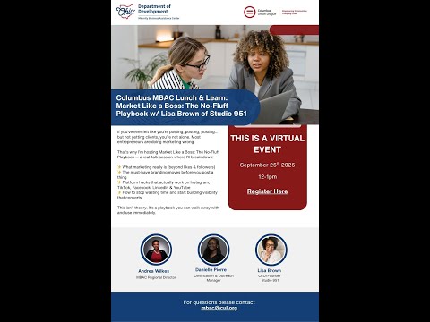 Columbus MBAC Lunch and Learn: Market Like a Boss: The No-Fluff Playbook w/Lisa Brown of Studio 951