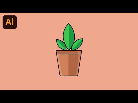 Adobe Illustrator CC Tutorial - Flat Design Potted Plants
