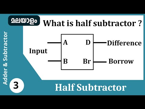 Half Subtractor Logic  | Binary adder and subtractor  in  malayalam