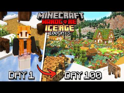 I Spent 100 DAYS in the ICE AGE in Minecraft Hardcore | Full Movie