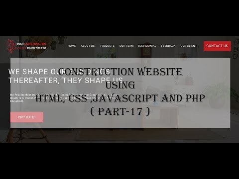 Construction Website Using HTML, CSS, Javascript and PHP ( Part-17 ) | Connect Team With Database