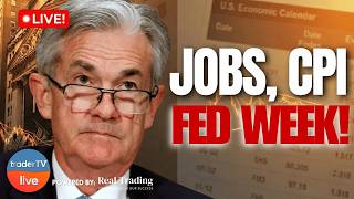 Dow 50K! January Jobs Report & CPI Loom | Bitcoin Back Above $70K? | LIVE Trading Feb 9