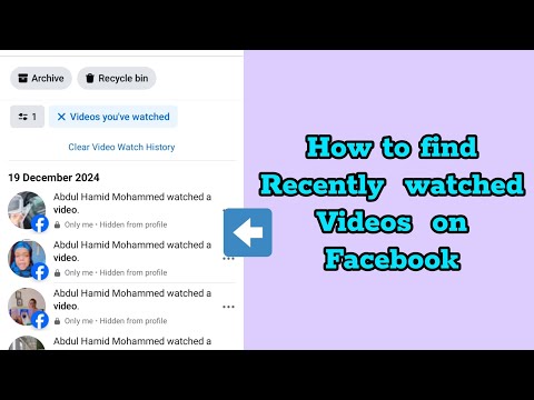 How to find Recently  watched Videos  on Facebook