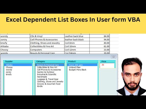 Dependent List Boxes In Excel User form