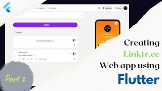 A to Z in Responsive web app Part-2 | Flutter Web | linktr.ee alike Web app using Flutter Web