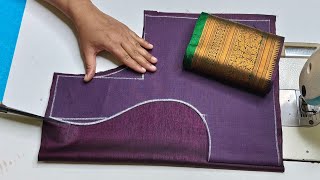 Paithani Saree Blouse Design Cutting & stitching Blouse Back Neck Design | Silk Saree Blouse Design