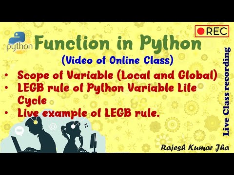 Python Function Part 6 (Scope of Variable) | Python Tutorial | Class-12 |CBSE | Rajesh Kumar Jha