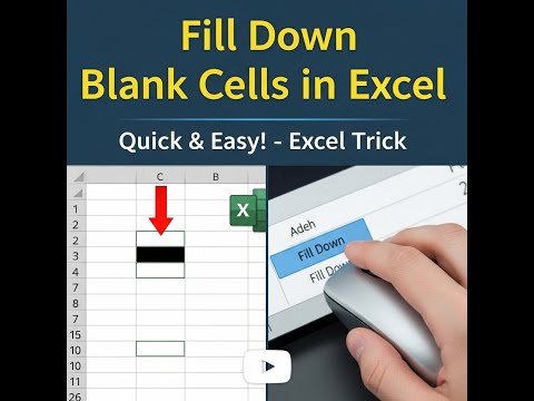 Fill Down Blank Cells in Excel with Values from Above - Quick & Easy! - Excel Trick