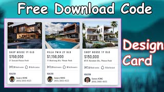Card Design Real Estate Profile and House with ASMR Programming #css #html #design