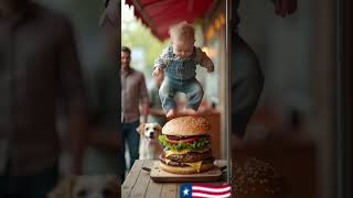 "Baby Dancing on a Burger" #CuteBaby #BurgerDance #FunAndCute #ViralMoment #AdorableDance