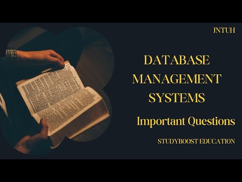 DATABASE MANAGEMENT SYSTEMS || IMPORTANT QUESTIONS||JNTUH Important Questions