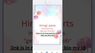 #Shorts #InterviewTips #JobSearch #PlacementTips #ResumeTips