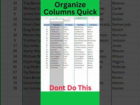 Excel Tip: Organize Columns Quickly #excel #excelshortcuts #spreadsheetmagic #exceltips #spreadsheet
