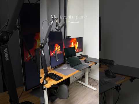 Desk setup #contentcreator #asus #zenbook #rode #podmic #dell #desksetup #deskinspiration #setup