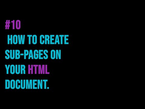 How to create a sub-page on an HTML document//html and CSS tutorial for beginners.