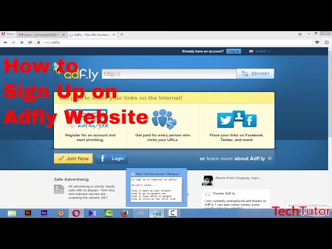 How to sign up for adfly | Ways to make money from home | TechTutor