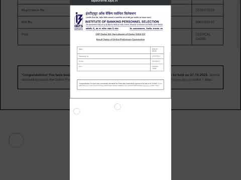 IBPS CLERK 2023 PRE RESULT OUT || SELECTED FOR MAINS 😌❤️ #ibps #ibpsclerk #shorts