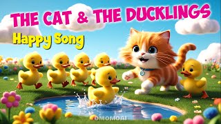 The Cat and The Ducklings - Happy Song - #cat #animation #ai