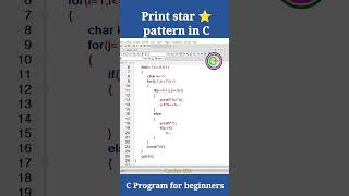 Print alphabet pattern in C programming| #c_programming #c #starpattern #programming #ytshort