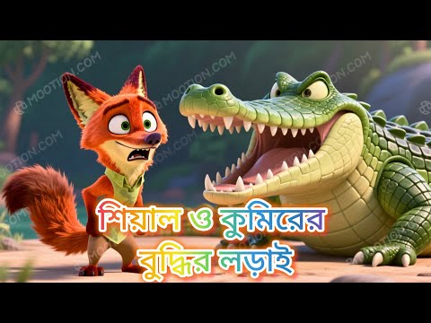 শিয়াল ও কুমিরের বুদ্ধির লড়াই | The Fox and the Crocodile’s Clever Battle | 3D Animation Cartoon.