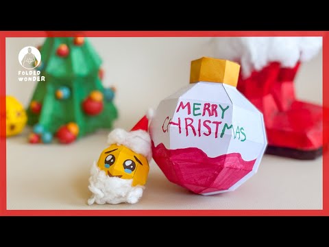 🎄 How to Make Paper Baubles for Christmas | DIY 3D Christmas Decorations | Free Template