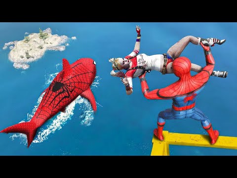 GTA V Spider-Man & Color Minions Epic Ragdoll Physics Funny and Fails #shorts​ #gtav