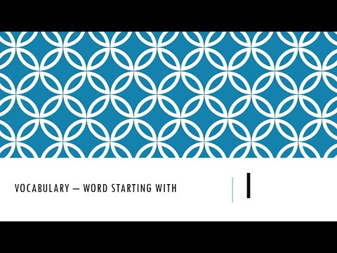 Vocabulary: Target GRE : Words Starting with I