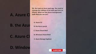 Microsoft Azure Fundamentals AZ 900 - Q 96 100% Exam PASS