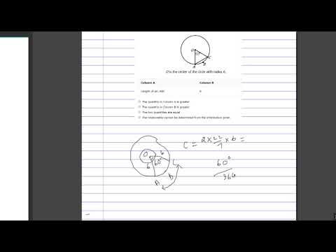 GRE quant question 2 Finding the length of an arc
