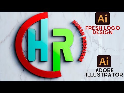 HR logo🔥| new logo design✅  | How Do I Make a Logo in Adobe Illustrator #modernlogo
