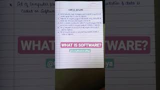 What is Software|Define Software|Simple Notes #ytshorts #software #notes  @CompBookAradhya