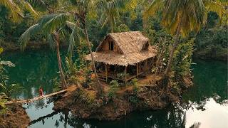 Woman Builds Off-Grid Wooden House on an ISLAND in 120 Days | Start to Finish @LyThiHoa1987