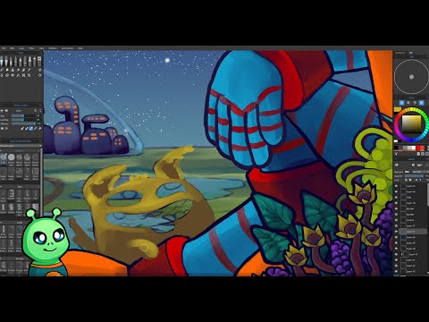 👽 Let's finish this thing! [JK LOL] | Illustrating a Sci-Fi Robot in Photoshop + Rebelle | Part 7