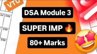 DSA MODULE 3 SUPER IMPORTANT QUESTIONS 💯🤩|BCS304 MODEL PAPER SOLUTION PASSING PACKAGE 22 Scheme #vtu