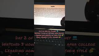 Day 2 | My Web Development Journey 💻 #Shorts