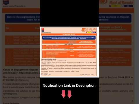 Bank of Boroda Specialist Officer Recruitment 2023 #recruitment #2023 #bankofbarodarecruitment