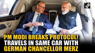 PM Modi breaks protocol! Travels in the same car with German Chancellor Friedrich Merz in Gujarat