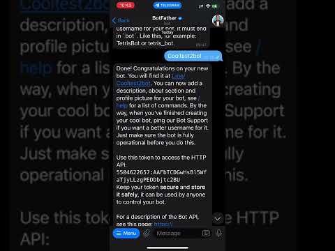 #18 How to get telegram bot credentials (token and chat ID) in 30 seconds