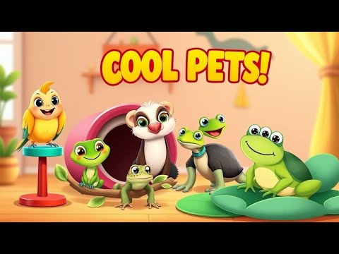 Cool & Unusual Pet Animals for Kids 🐸🐍🦎 | Learn Animal Names with Fun Cartoons!