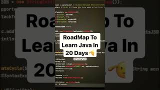 RaodMap - Learn Java In 20 Days #shorts 🎯