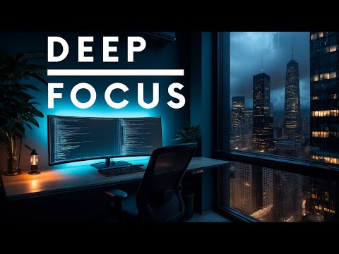 Deep Focus • Night Desk Setup • Ultra Clean Coding Ambience (2 Hours)