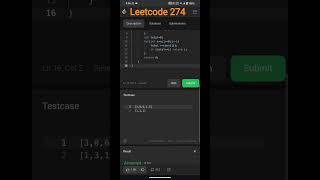 LeetCode 274 – H-Index#leetcode #leetcode274 #hindex #coding#dsa#shorts #dsawithme #java