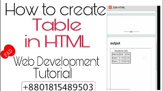 How to create a table in html web development tutorial.